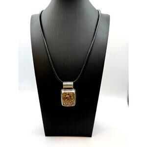 925 Sterling Silver Brown Agate Mexico TC-311 Pendant Necklace